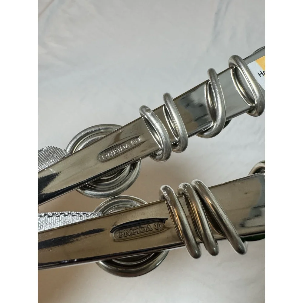 STAINLESS STEEL SERVING Spoon 2 PIECE SET Wired Stone Spoon 8
